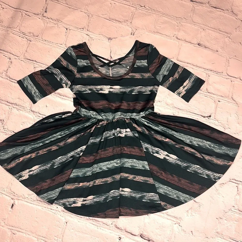 2/$22 DotDot Smile Striped Ballerina Dress